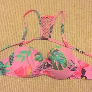 Shade & shore 34D tropical pink bikini top